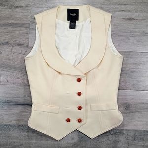 Smythe double breasted wool vest, size 4, cream